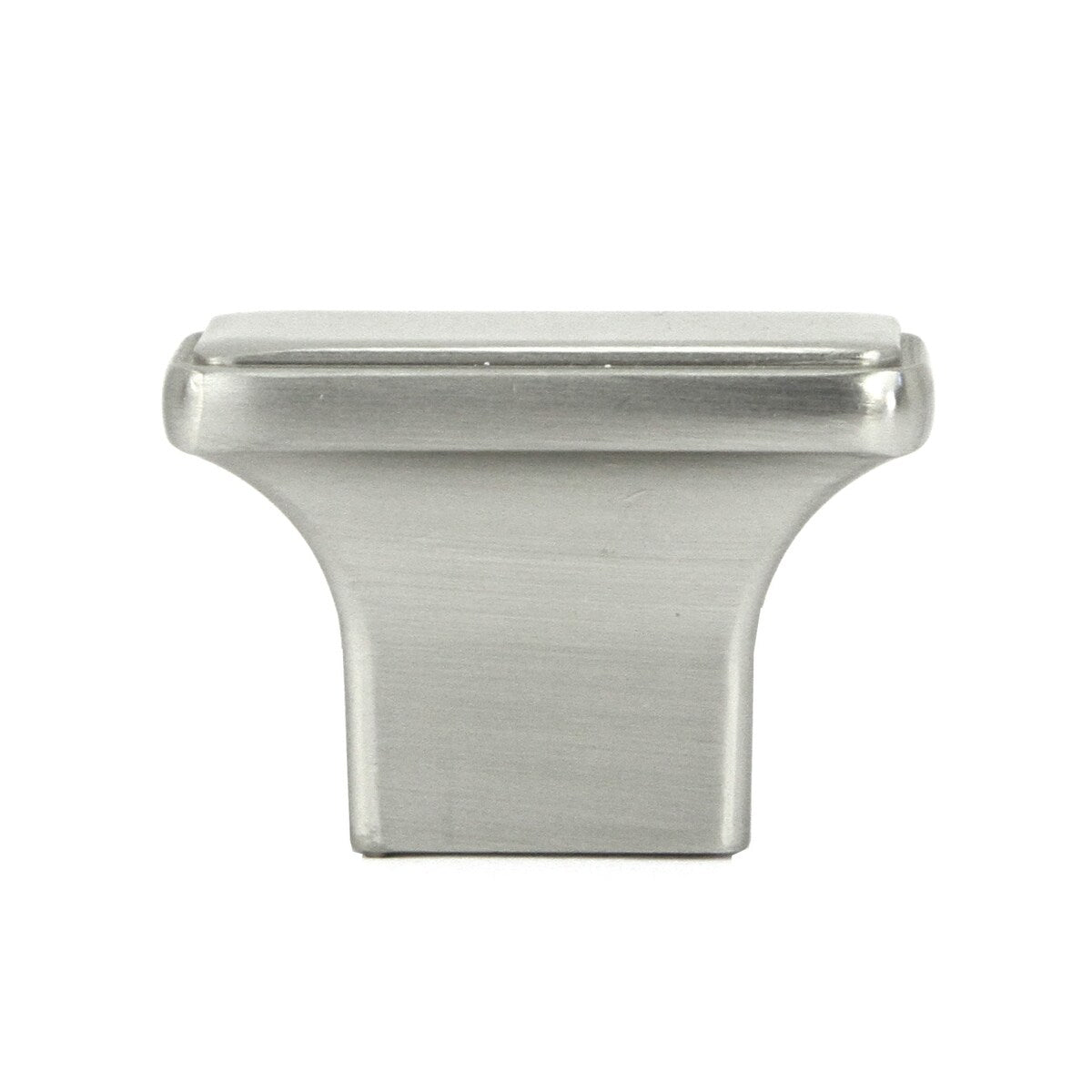 Contemporary 1-1/2-inch Nepoli Stainless Steel Brushed Nickel Finish Square Cabinet Pull Knobs - Set of 10 - 1"