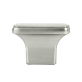 Contemporary 1-1/2-inch Nepoli Stainless Steel Brushed Nickel Finish Square Cabinet Pull Knobs - Set of 10 - 1"