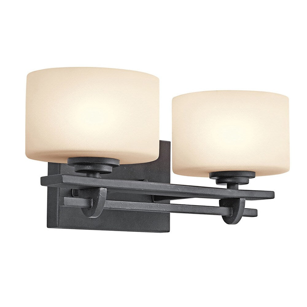 Contemporary 2-light Distressed Black Bath/Vanity Light