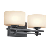 Contemporary 2-light Distressed Black Bath/Vanity Light