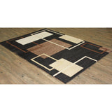 Contemporary 3D Squares Power Loomed Area Rug Beige Black Brown - 8' x 11'