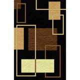 Contemporary 3D Squares Power Loomed Area Rug Beige Black Brown - 8' x 11'