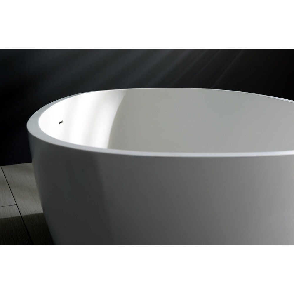 Kingston Brass Contemporary 65-inch Solid Surface Freestanding Oval Bathtub