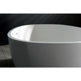 Kingston Brass Contemporary 65-inch Solid Surface Freestanding Oval Bathtub