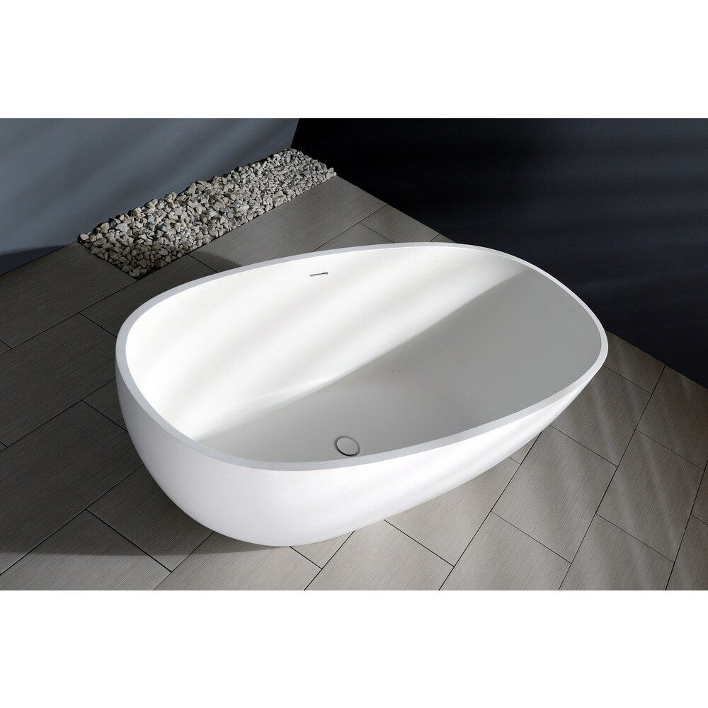 Kingston Brass Contemporary 65-inch Solid Surface Freestanding Oval Bathtub