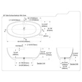 Kingston Brass Contemporary 65-inch Solid Surface Freestanding Oval Bathtub