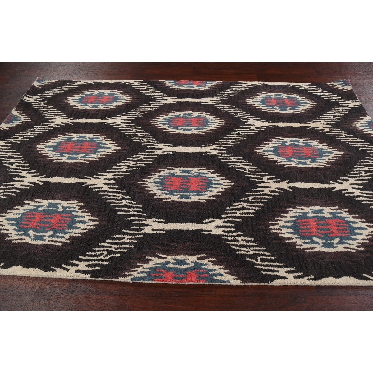 Contemporary Abstract Oriental Area Rug Hand-tufted Wool Carpet - 5'0" x 8'0"