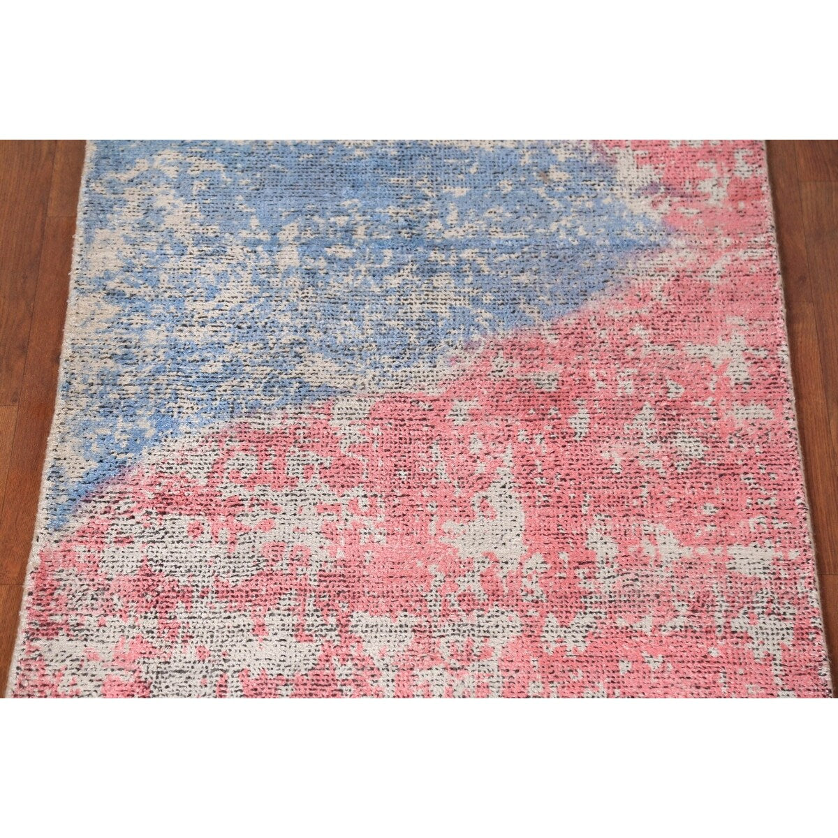 Contemporary Abstract Oriental Runner Rug Handmade Wool Carpet - 2'11"x 8'3"