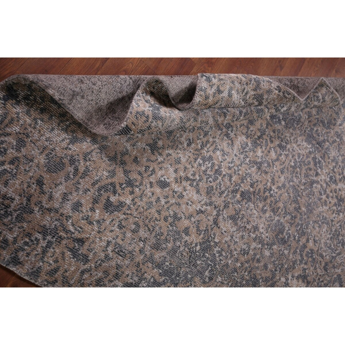 Contemporary Abstract Square Area Rug Hand-Knotted Wool Carpet - 5'2" X 4'11"