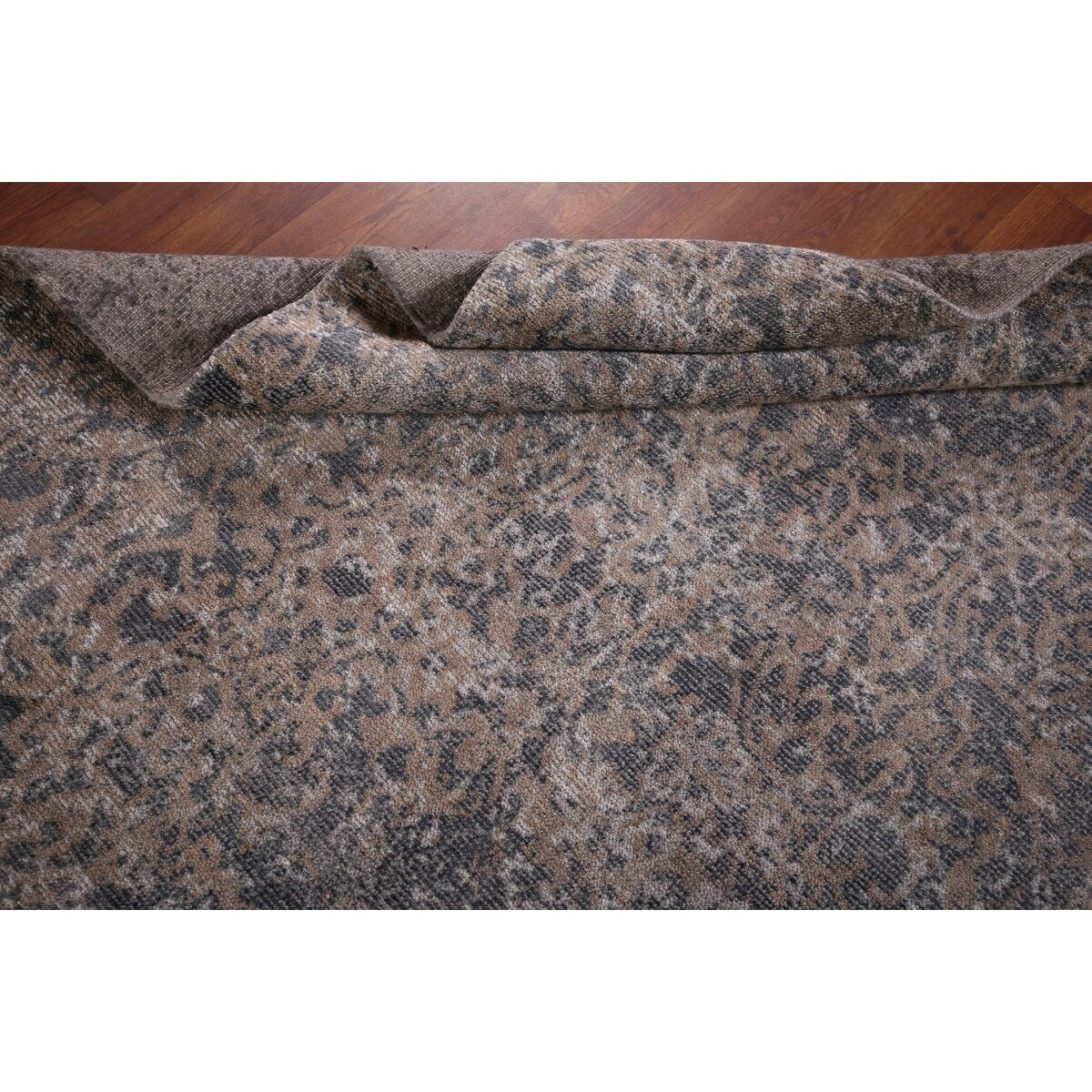 Contemporary Abstract Square Area Rug Hand-Knotted Wool Carpet - 5'2" X 4'11"