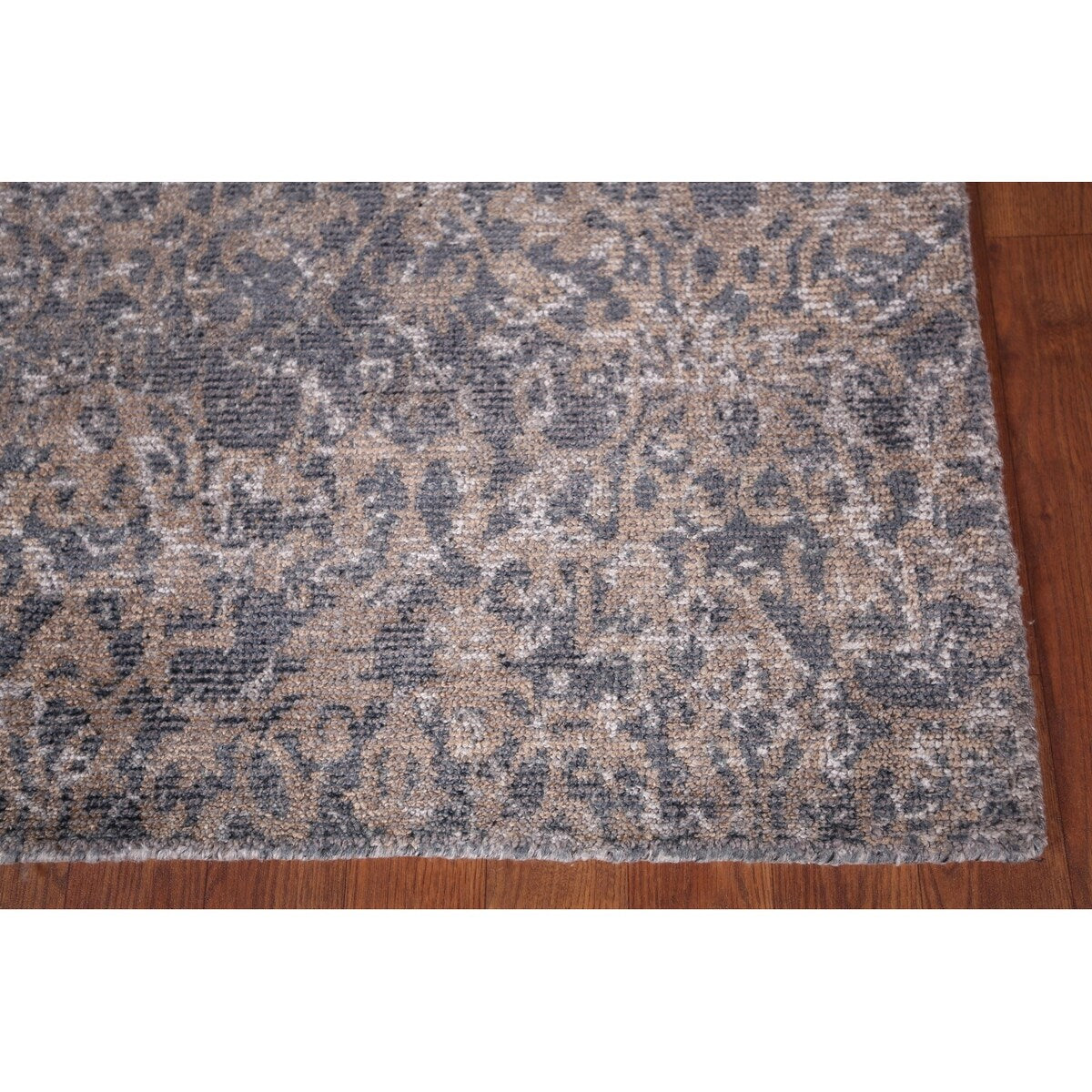 Contemporary Abstract Square Area Rug Hand-Knotted Wool Carpet - 5'2" X 4'11"