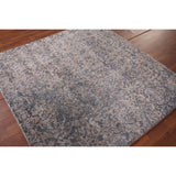 Contemporary Abstract Square Area Rug Hand-Knotted Wool Carpet - 5'2" X 4'11"