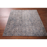 Contemporary Abstract Square Area Rug Hand-Knotted Wool Carpet - 5'2" X 4'11"
