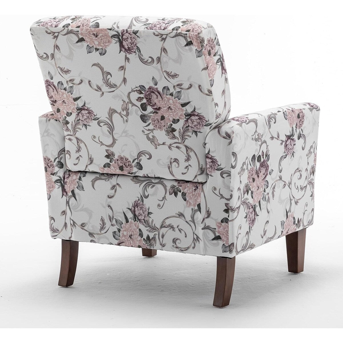 Contemporary Accent Arm Chair with Birch Wood Frame and Microfiber Upholstery