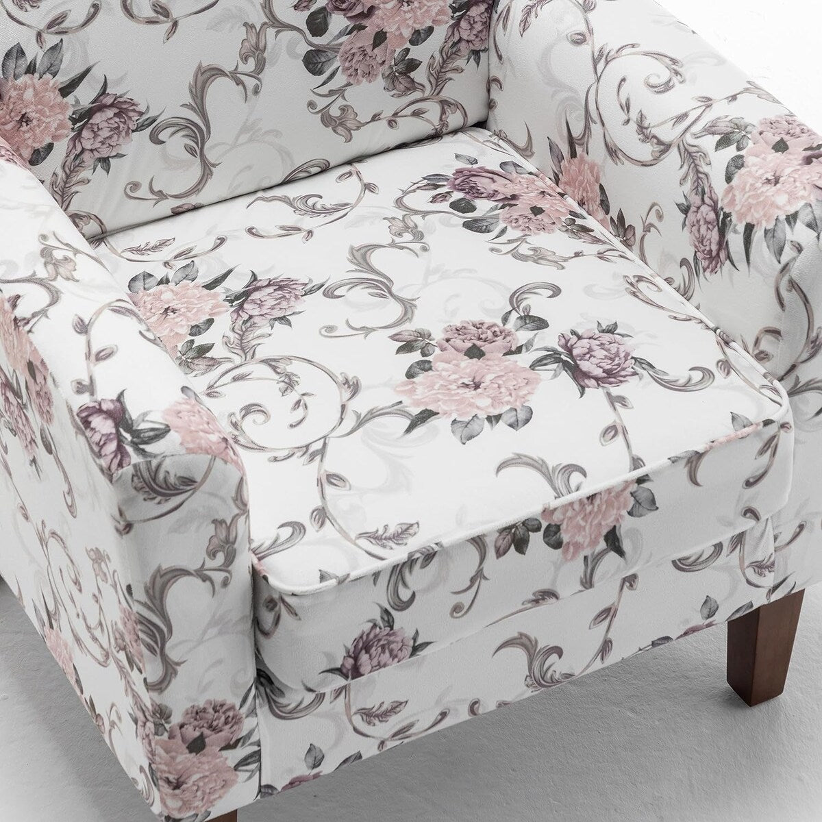 Contemporary Accent Arm Chair with Birch Wood Frame and Microfiber Upholstery
