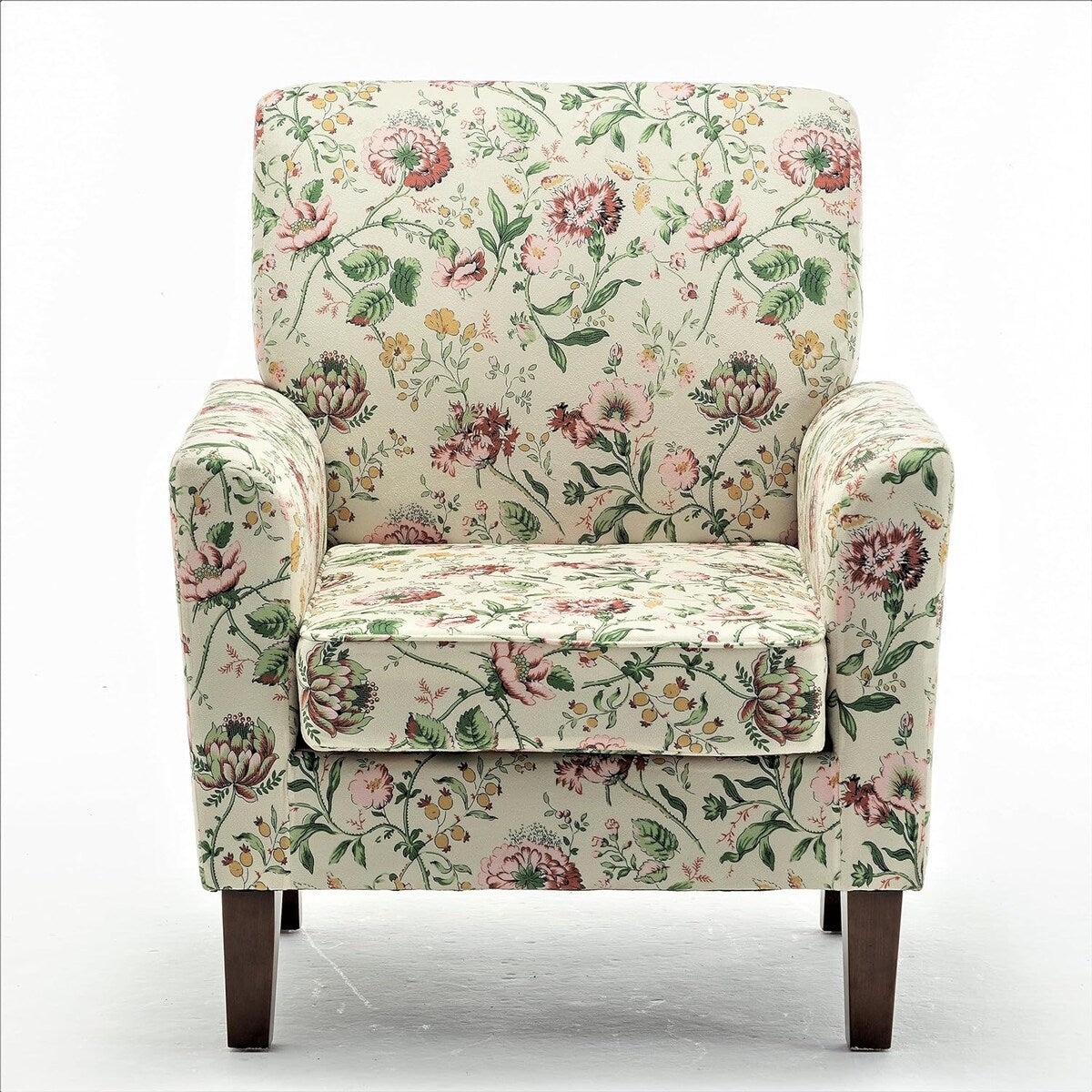Contemporary Accent Arm Chair with Birch Wood Frame and Microfiber Upholstery