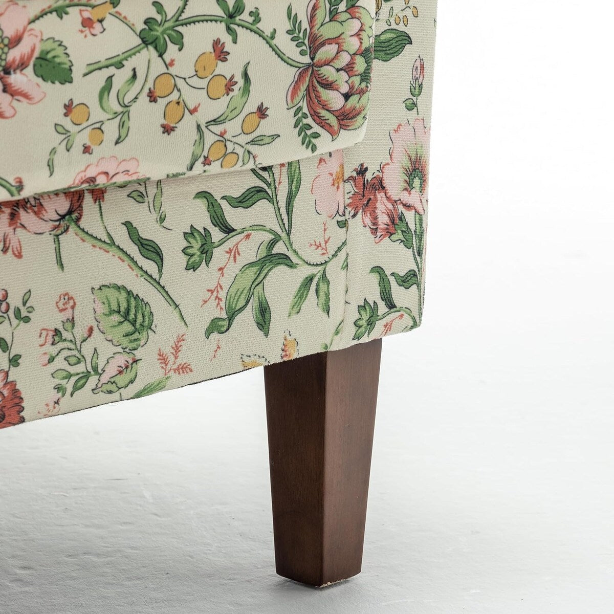 Contemporary Accent Arm Chair with Birch Wood Frame and Microfiber Upholstery