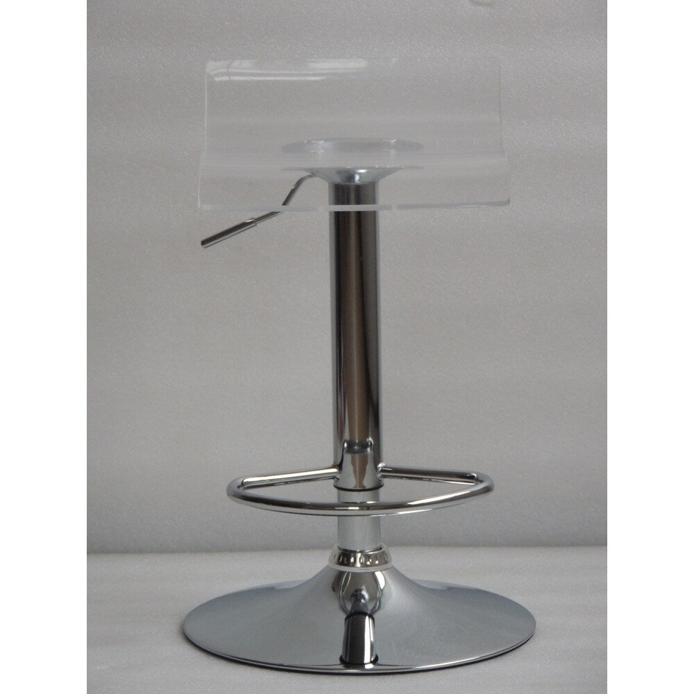 Contemporary Adjustable Barstool in Clear Acrylic (set of 2)