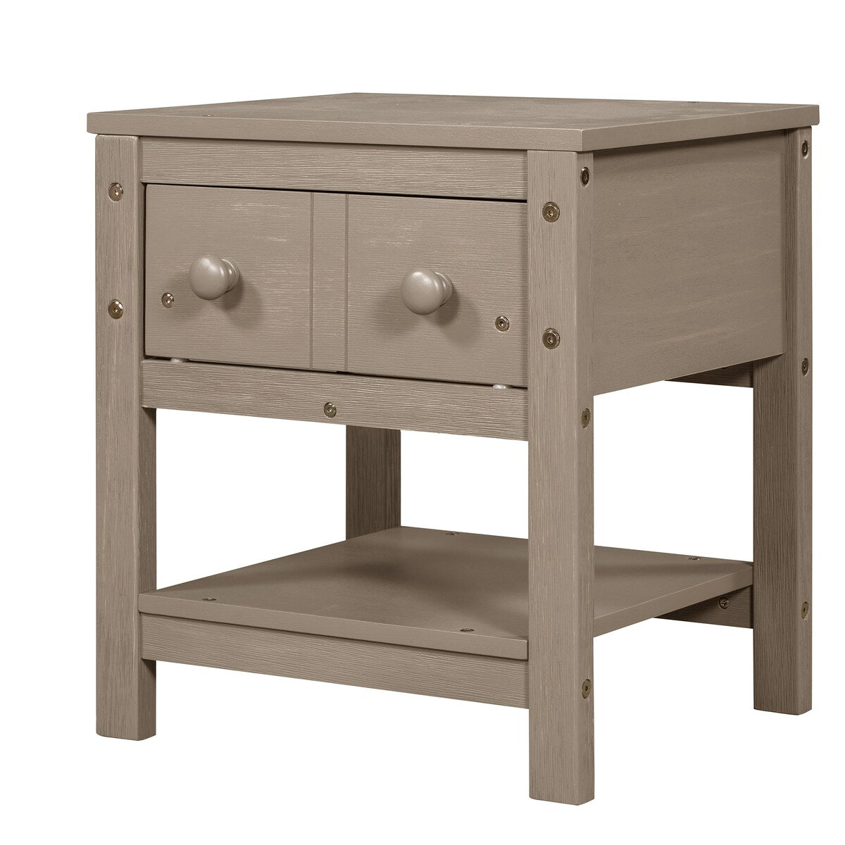 Contemporary Brushed Wooden Nightstand with Drawer and Shelf - Sleek Bedside Table Set for Clutter-Free Storage in Any Room