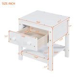 Contemporary Brushed Wooden Nightstand with Drawer and Shelf - Sleek Bedside Table Set for Clutter-Free Storage in Any Room