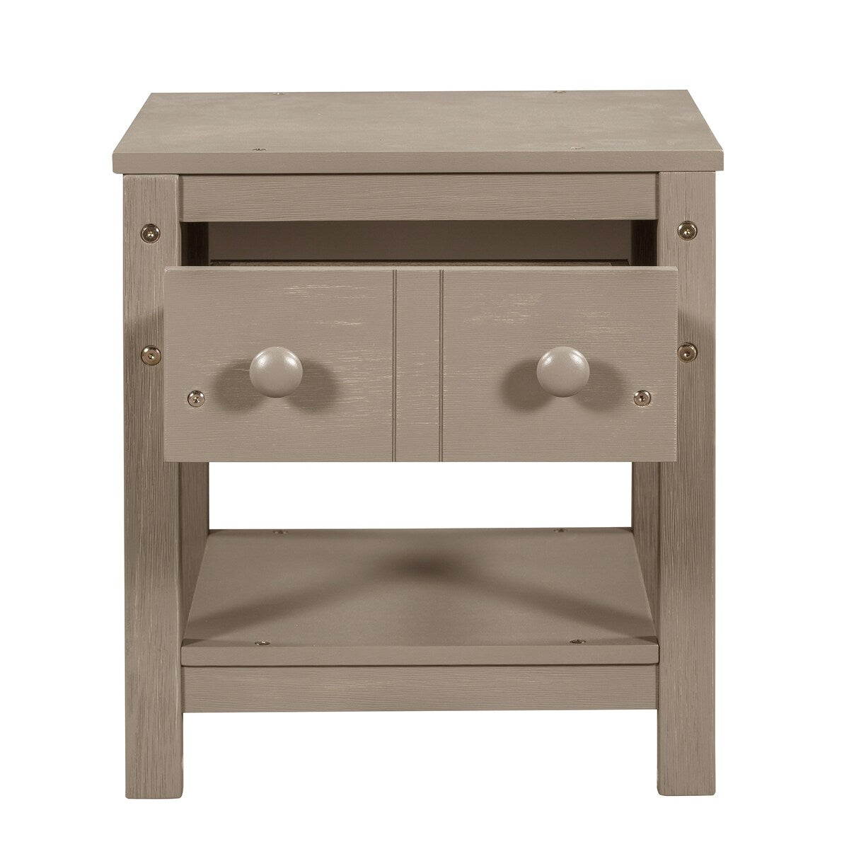 Contemporary Brushed Wooden Nightstand with Drawer and Shelf - Sleek Bedside Table Set for Clutter-Free Storage in Any Room