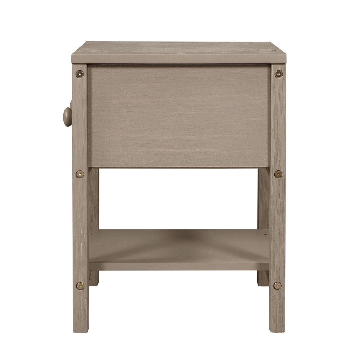 Contemporary Brushed Wooden Nightstand with Drawer and Shelf - Sleek Bedside Table Set for Clutter-Free Storage in Any Room