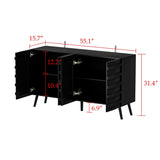 Contemporary Buffet Cabinet Side Table Bookshelves Lacquer Carved Door