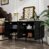 Contemporary Buffet Cabinet Side Table Bookshelves Lacquer Carved Door