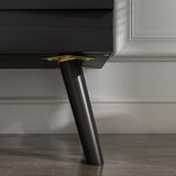Contemporary Buffet Cabinet Side Table Bookshelves Lacquer Carved Door