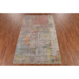 Contemporary Colorful Abstract Area Rug Handmade Wool Carpet - 4'10"x 7'4"