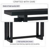 Contemporary Console Table with Industrial-inspired Concrete Wood Top