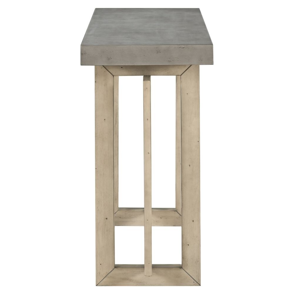 Contemporary Console Table with Industrial-inspired Concrete Wood Top