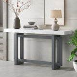 Contemporary Console Table with Industrial-inspired Concrete Wood Top