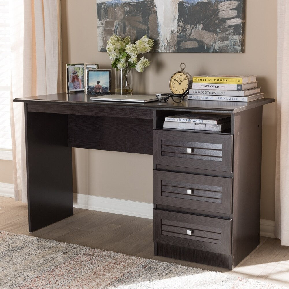 Contemporary Dark Brown Desk by Baxton Studio