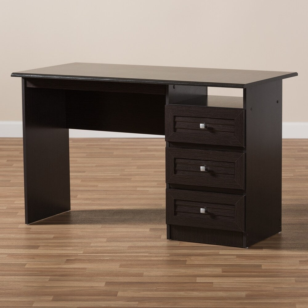 Contemporary Dark Brown Desk by Baxton Studio
