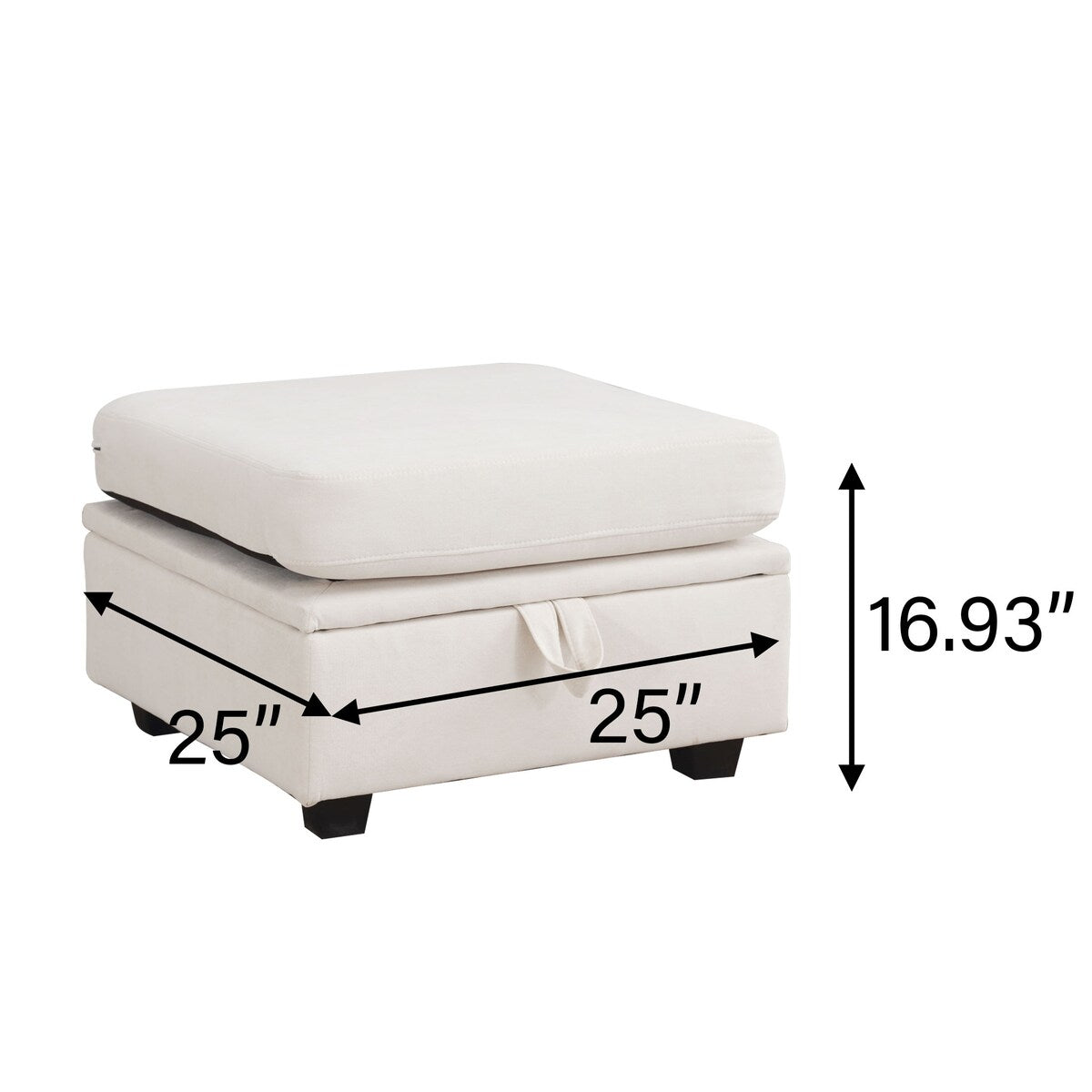 Contemporary Design 5-Seat Modular Sectional Convertible Sofa with Storage, Flexible Combination Fabric Couch, Beige