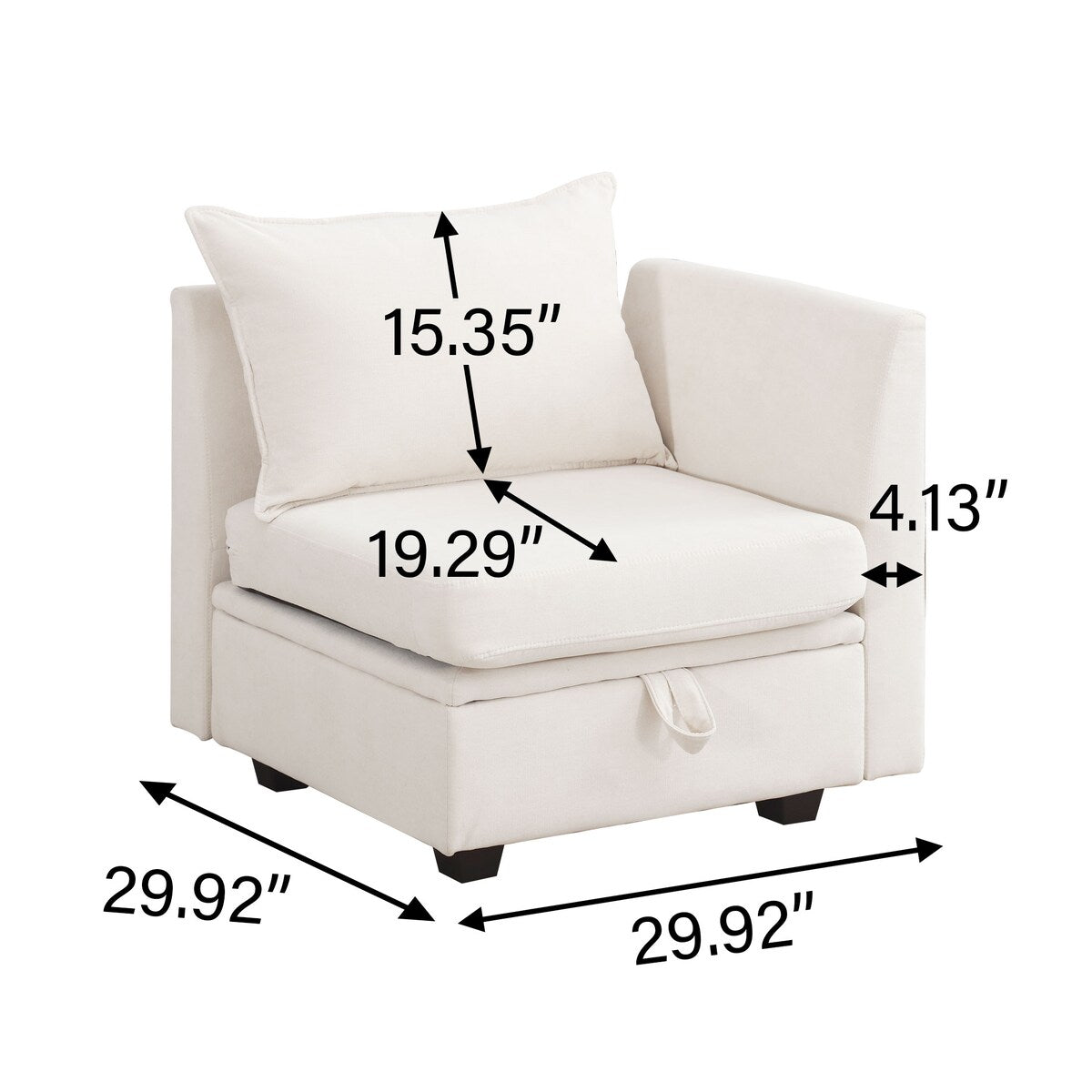 Contemporary Design 5-Seat Modular Sectional Convertible Sofa with Storage, Flexible Combination Fabric Couch, Beige
