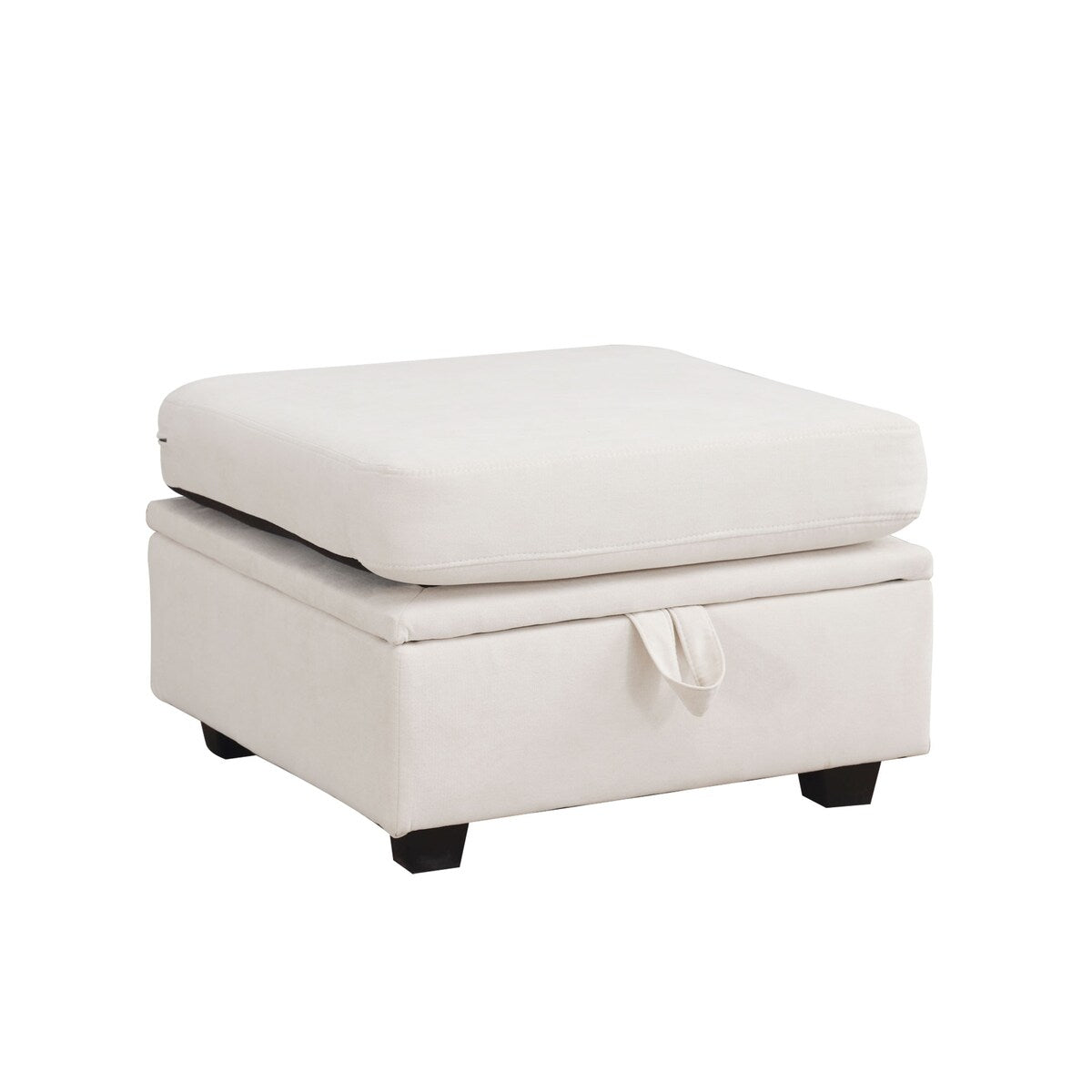 Contemporary Design 5-Seat Modular Sectional Convertible Sofa with Storage, Flexible Combination Fabric Couch, Beige