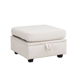 Contemporary Design 5-Seat Modular Sectional Convertible Sofa with Storage, Flexible Combination Fabric Couch, Beige
