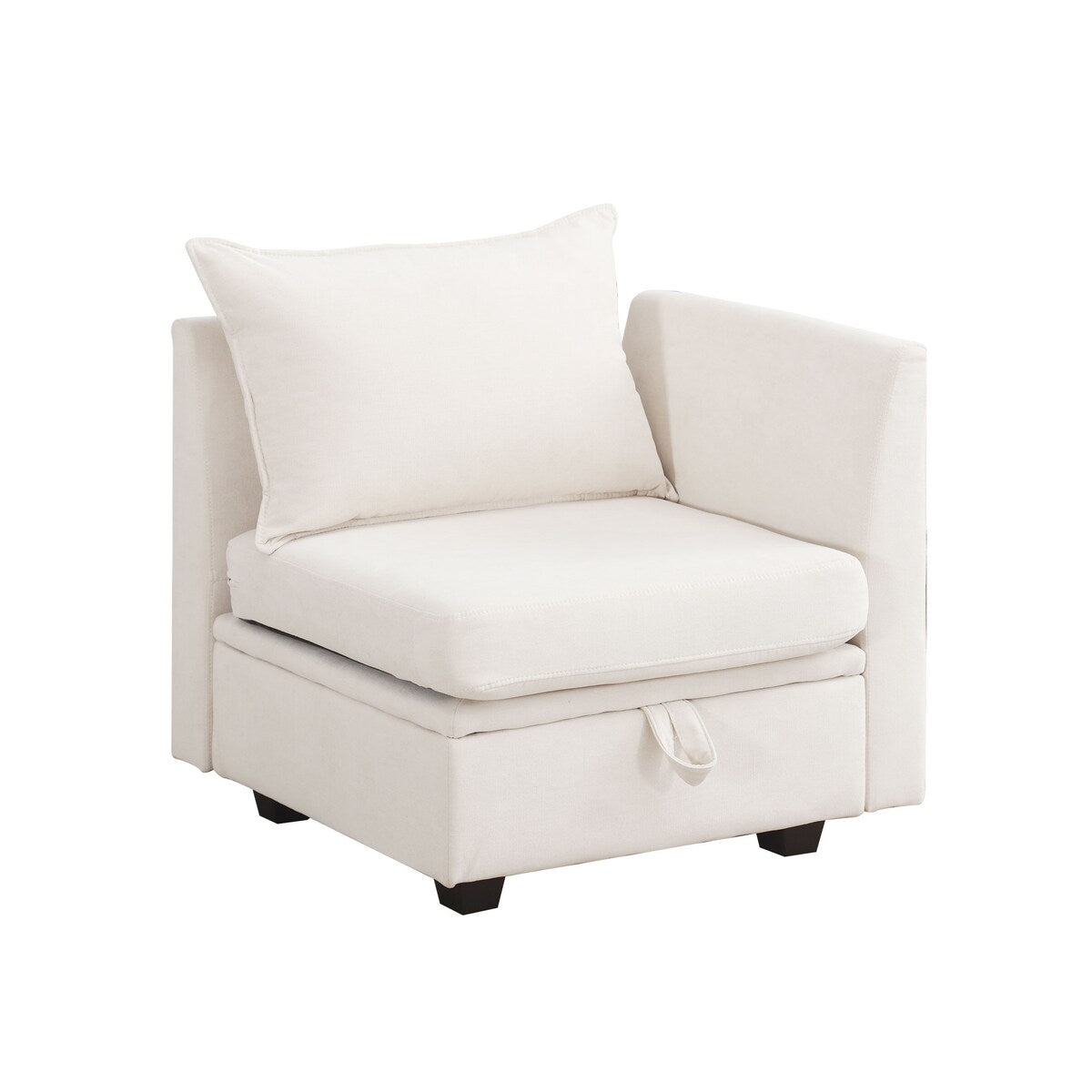 Contemporary Design 5-Seat Modular Sectional Convertible Sofa with Storage, Flexible Combination Fabric Couch, Beige