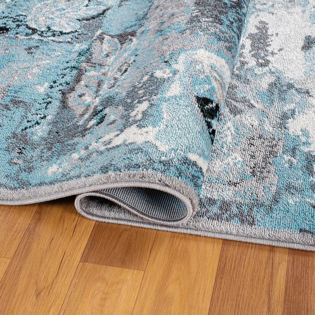 Contemporary Distressed Floral Area Rug