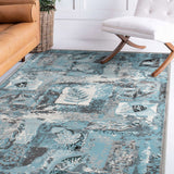 Contemporary Distressed Floral Area Rug