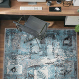 Contemporary Distressed Floral Area Rug