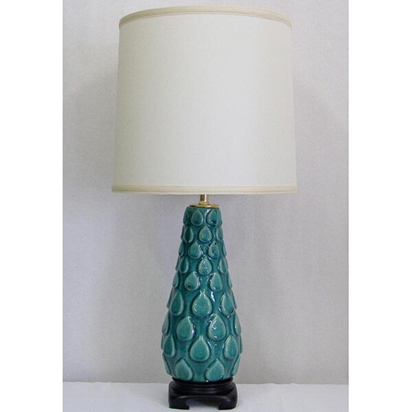 Contemporary Distressed Turquoise Table Lamp