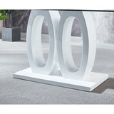 Contemporary Double Pedestal Dining Table, Tempered Glass Top with MDF Base