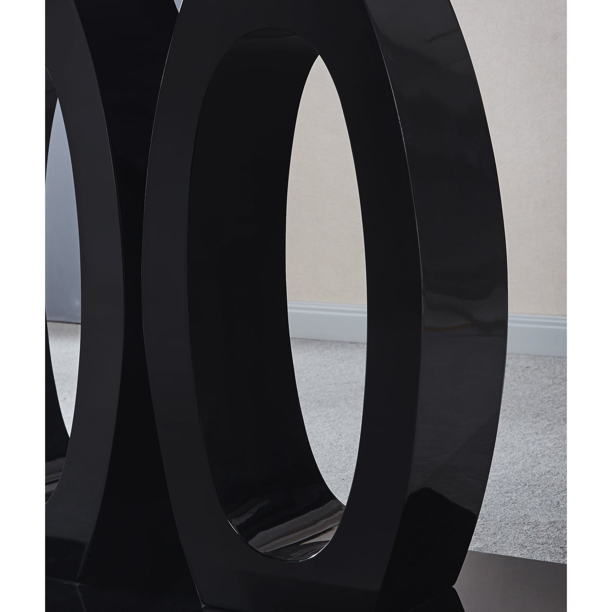 Contemporary Double Pedestal Dining Table, Tempered Glass Top with MDF Base