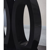 Contemporary Double Pedestal Dining Table, Tempered Glass Top with MDF Base