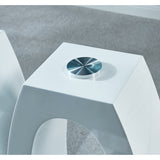 Contemporary Double Pedestal Dining Table, Tempered Glass Top with MDF Base