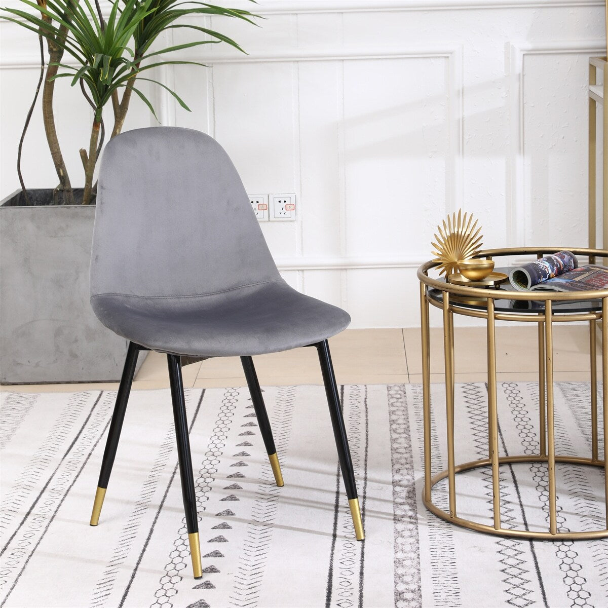 Contemporary Fabric Dining Chairs,Set of 4