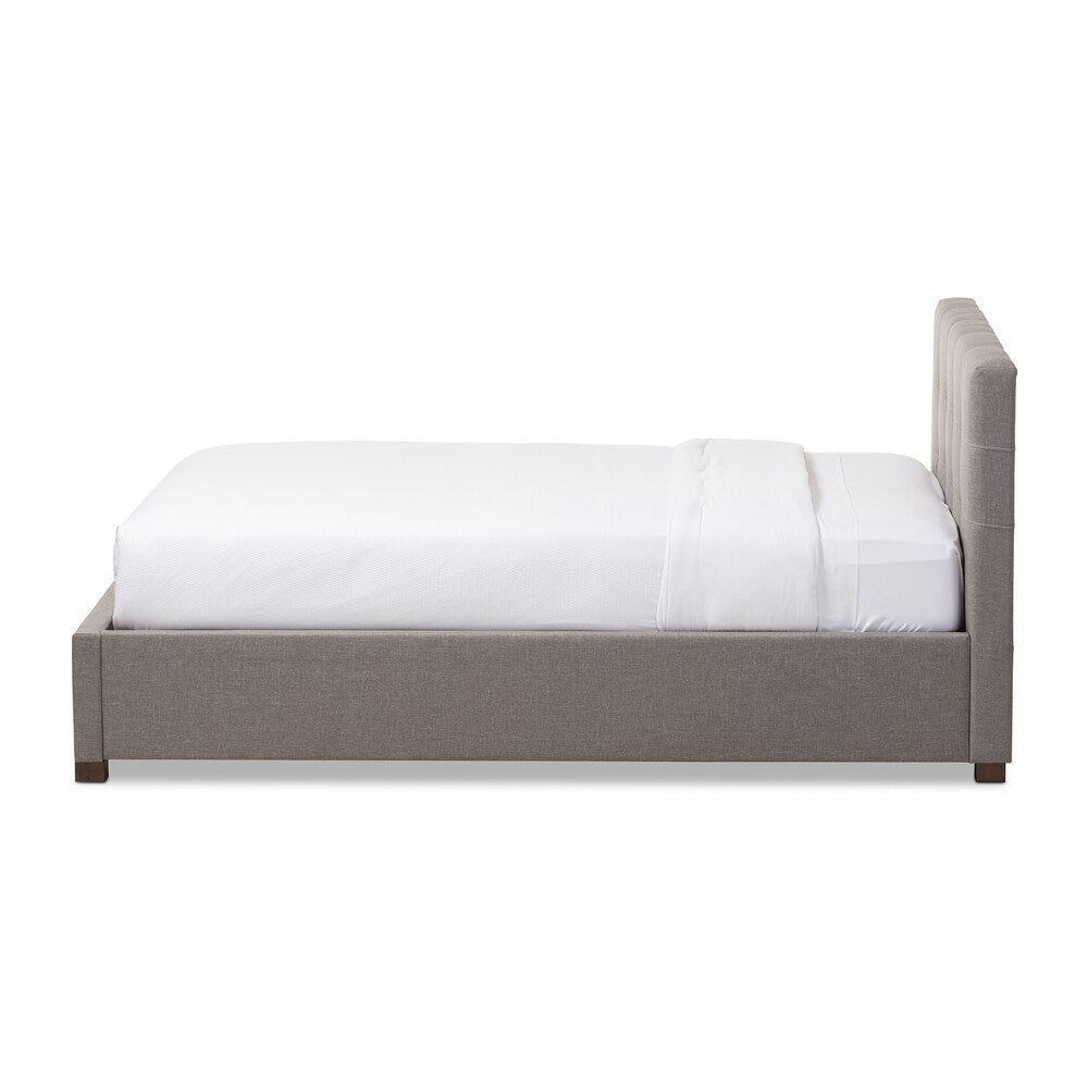 Contemporary Tufted Upholstered Storage Platform Bed by Baxton Studio